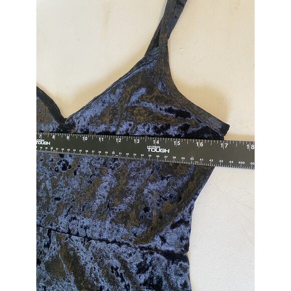 BONGO Dress Womens Large Mini Black Velvet Witchy Dark Romantic Y2K Pullover - Picture 9 of 11